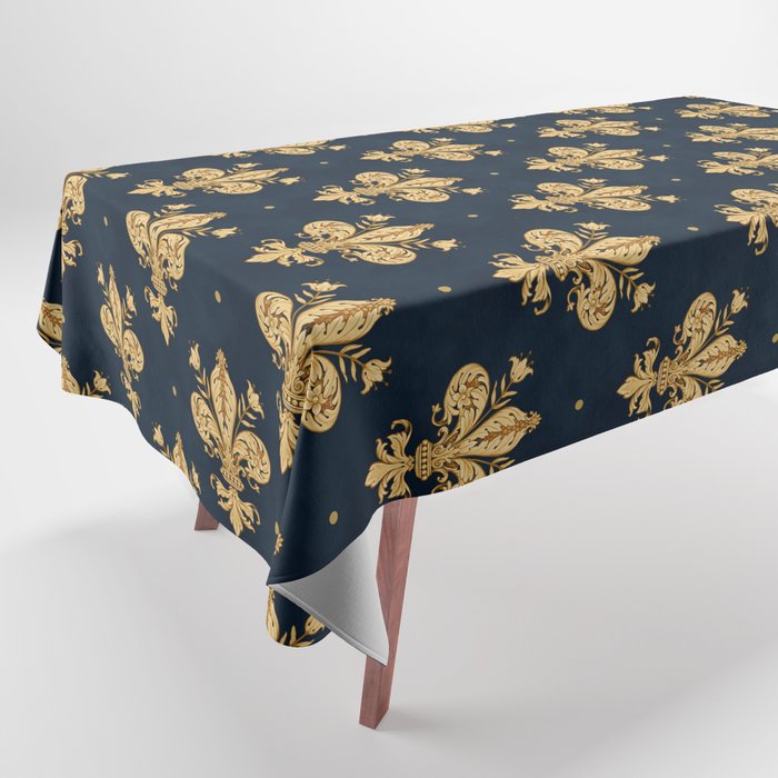 Royal Navy Fleur De Lis Tablecloth Gallery Image 1