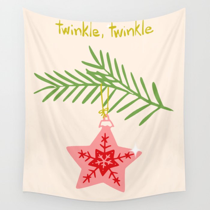 Cheerful twinkle Christmas star Wall Tapestry Gallery Image 4