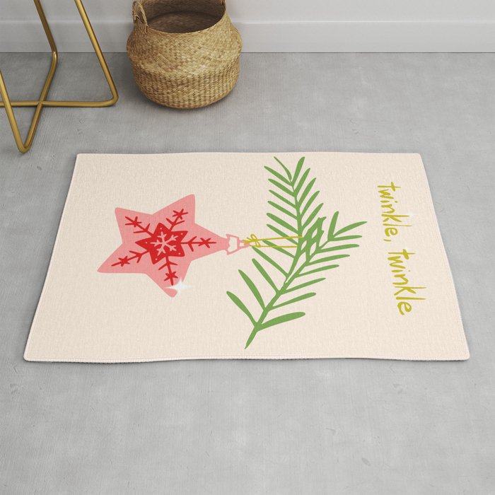 Cheerful twinkle Christmas star Rug Gallery Image 1