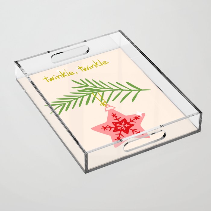 Cheerful twinkle Christmas star Acrylic Tray Gallery Image 1