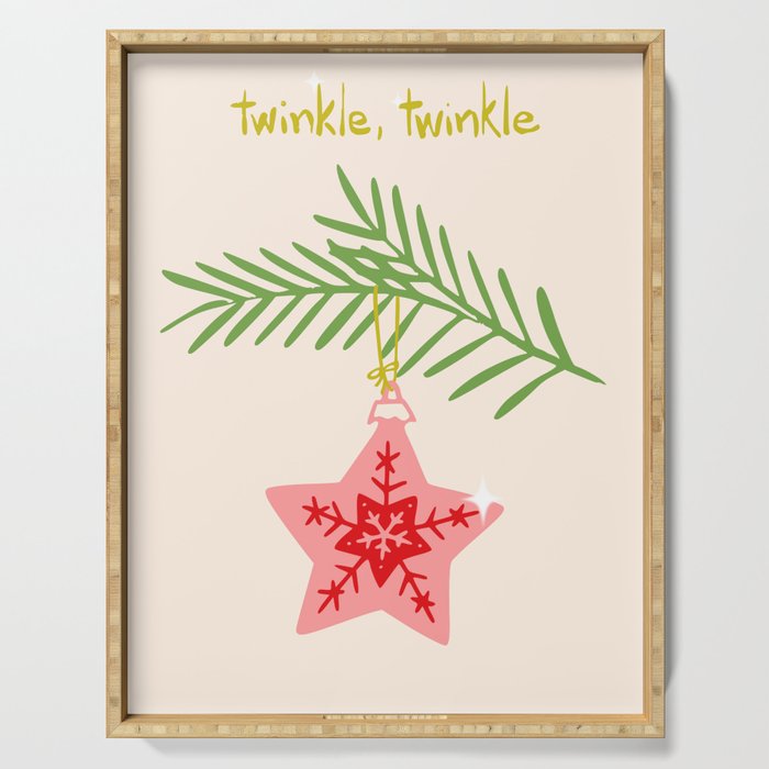 Cheerful twinkle Christmas star Serving Tray Gallery Image 1