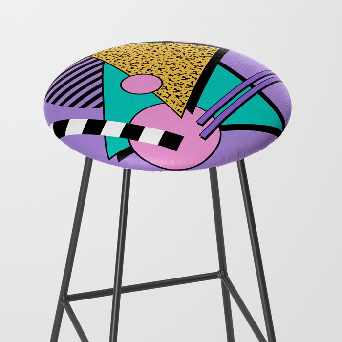 Memphis pattern 103 - 80s / 90s Retro Stool Gallery Image 2