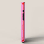 Bright Geo Chain Block Stripe Vertical Pattern Preppy Pink and Red iPhone Case Gallery Image 2