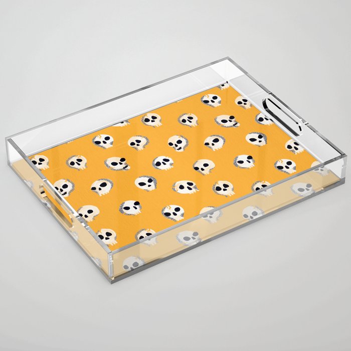 Spooky Skulls - Marigold Acrylic Tray Gallery Image 1