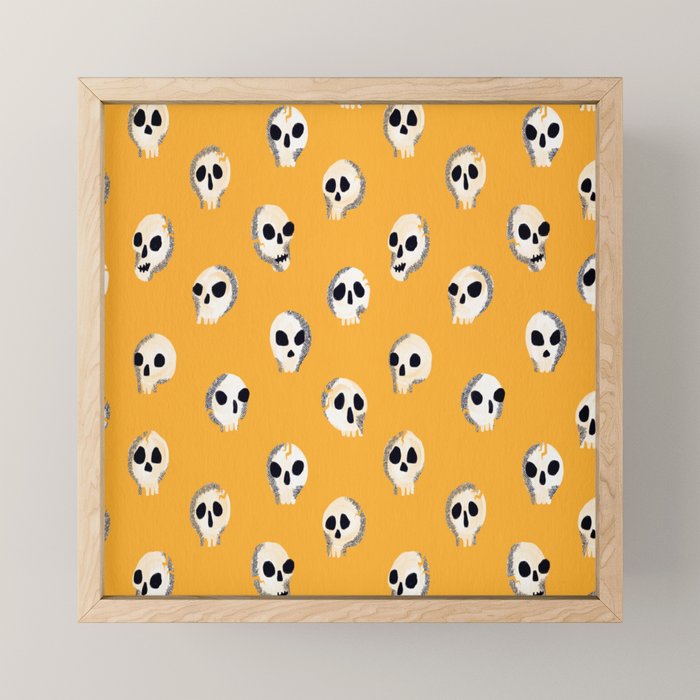 Spooky Skulls - Marigold Mini Art Print Gallery Image 1