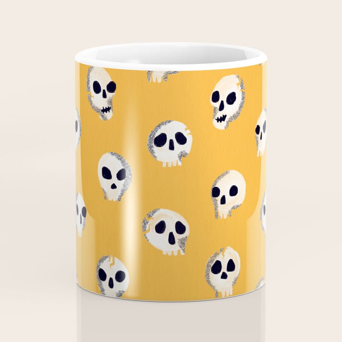 Spooky Skulls - Marigold Coffee Mug Gallery Image 4