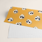 Spooky Skulls - Marigold Wrapping Paper Gallery Image 2