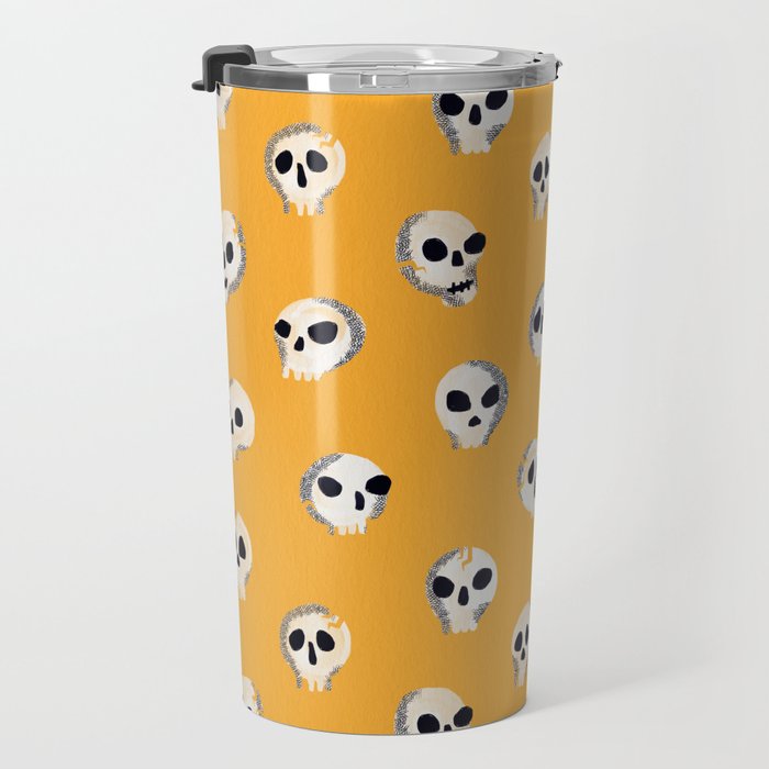 Spooky Skulls - Marigold Travel Mug Gallery Image 3