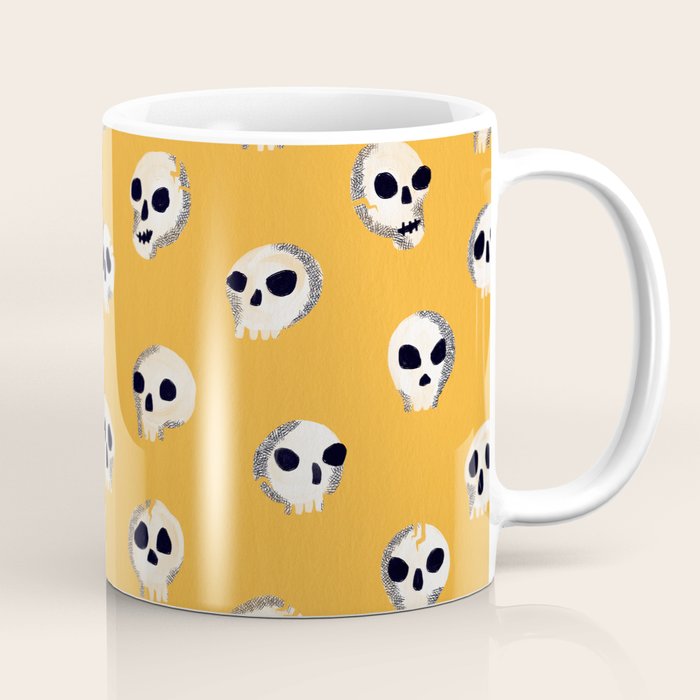 Spooky Skulls - Marigold Coffee Mug Gallery Image 1