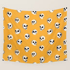 Spooky Skulls - Marigold Wall Tapestry Gallery Image 4