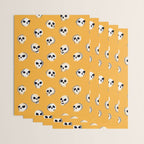 Spooky Skulls - Marigold Wrapping Paper Gallery Image 3