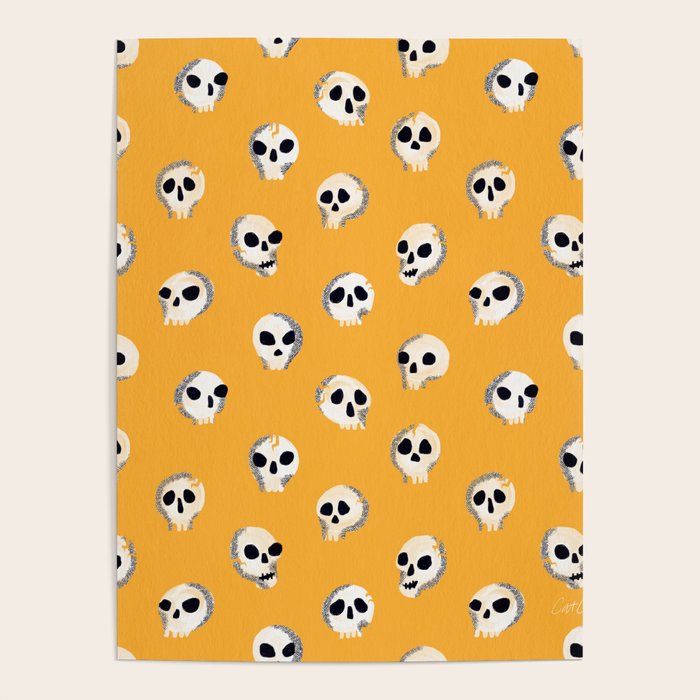 Spooky Skulls - Marigold Poster Gallery Image 1