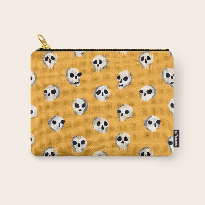 Spooky Skulls - Marigold Carry All Pouch Gallery Image 1