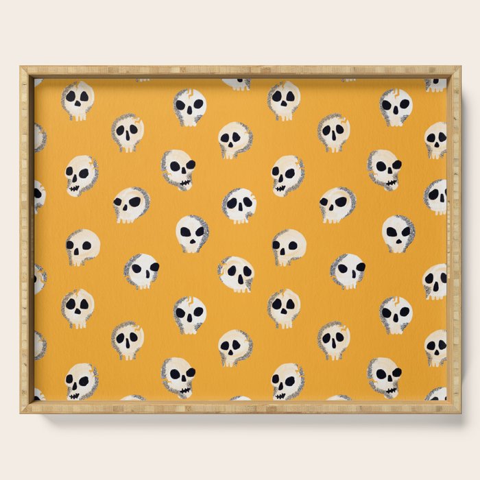 Spooky Skulls - Marigold Serving Tray Gallery Image 1