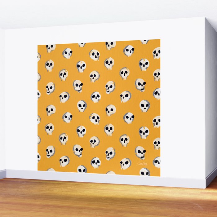 Spooky Skulls - Marigold Wall Mural Gallery Image 2