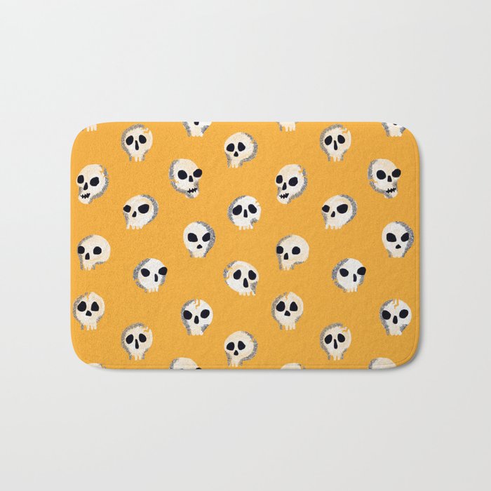 Spooky Skulls - Marigold Bath Mat Gallery Image 1