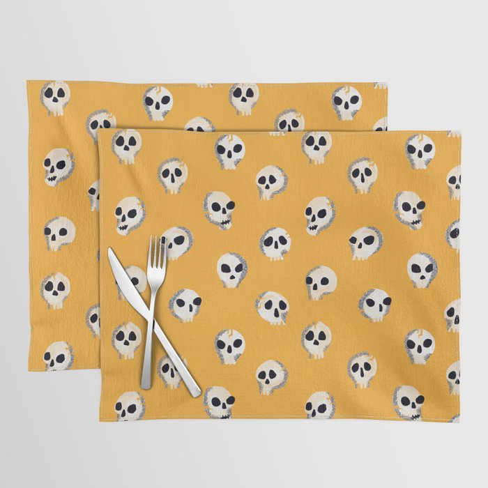 Spooky Skulls - Marigold Placemat Gallery Image 1