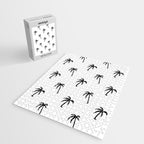 Black and white tropical palm tree pattern Jigsaw Puzzle Gallery Image 2