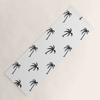Black and white tropical palm tree pattern Yoga Mat Gallery Image 1
