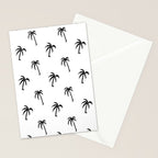 Black and white tropical palm tree pattern Stationery Card Gallery Image 2