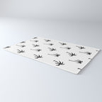 Black and white tropical palm tree pattern Rug Gallery Image 3