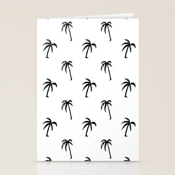 Black and white tropical palm tree pattern Stationery Card Gallery Image 2