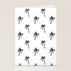 Black and white tropical palm tree pattern Stationery Card Gallery Image 2
