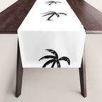 Black and white tropical palm tree pattern Table Runner Gallery Image 1