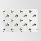 Black and white tropical palm tree pattern Rug Gallery Image 2
