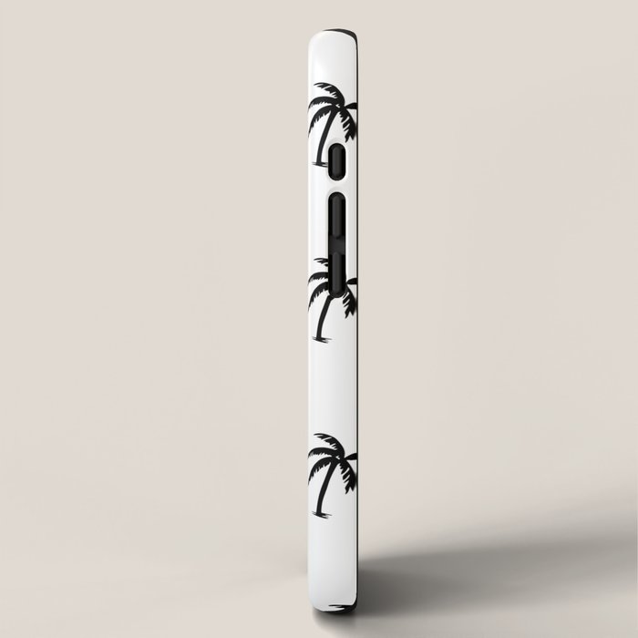 Black and white tropical palm tree pattern iPhone Case Gallery Image 2