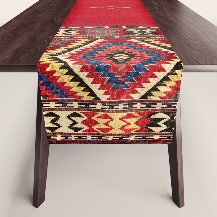 Fethiye Southwest Anatolian Kilim Print Table Runner Gallery Image 1