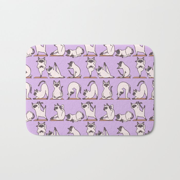 Siamese Cat Yoga Bath Mat Gallery Image 1