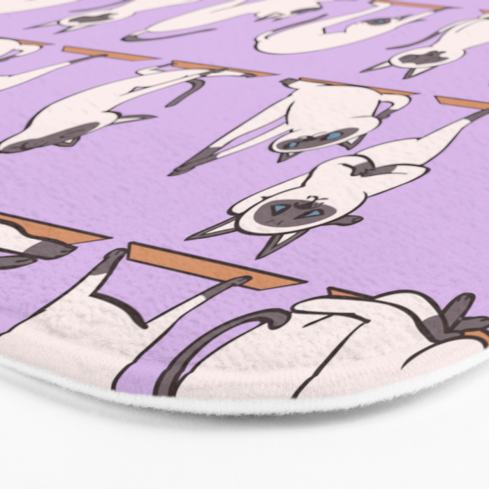 Siamese Cat Yoga Bath Mat Gallery Image 3