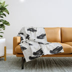 Mystic Hand with Eye - Black and Gold Ink Throw Blanket Gallery Image 1