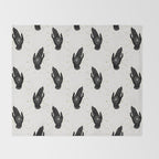 Mystic Hand with Eye - Black and Gold Ink Throw Blanket Gallery Image 2