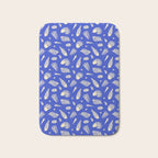 Vintage blue sea shell summer art pattern Bath Mat Gallery Image 1