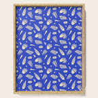 Vintage blue sea shell summer art pattern Serving Tray Gallery Image 1
