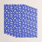 Vintage blue sea shell summer art pattern Wrapping Paper Gallery Image 3