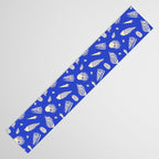 Vintage blue sea shell summer art pattern Table Runner Gallery Image 3