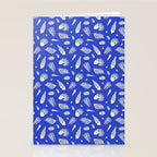 Vintage blue sea shell summer art pattern Stationery Card Gallery Image 2