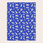 Vintage blue sea shell summer art pattern Poster Gallery Image 4