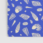 Vintage blue sea shell summer art pattern Poster Gallery Image 3