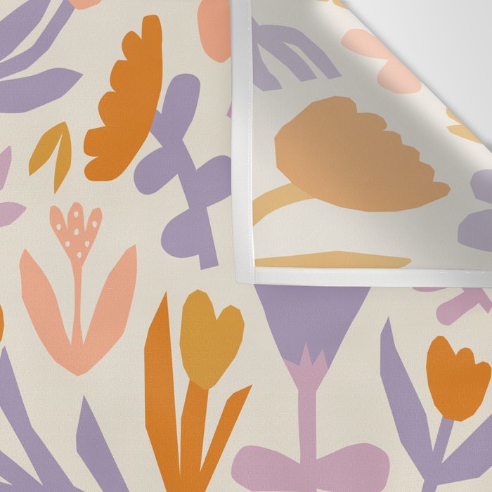 Vintage abstract flower art pattern Wall Tapestry Gallery Image 3