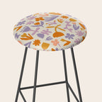 Vintage abstract flower art pattern Stool Gallery Image 2