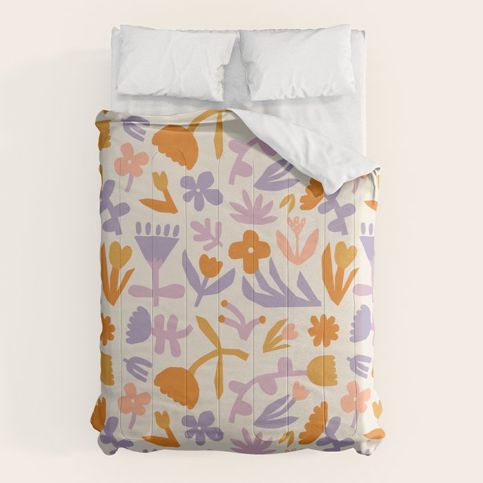 Vintage abstract flower art pattern Comforter Gallery Image 6