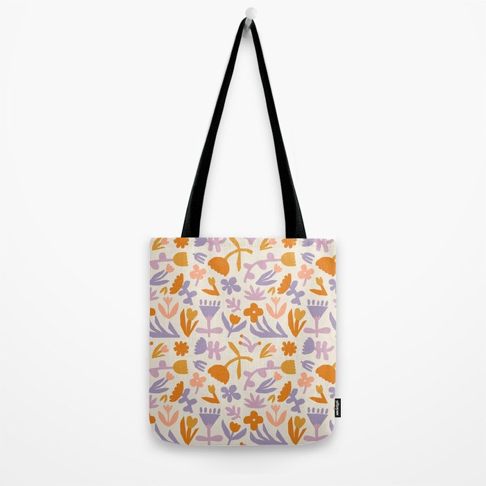 Vintage abstract flower art pattern Tote Bag Gallery Image 2