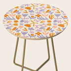 Vintage abstract flower art pattern Side Table Gallery Image 2