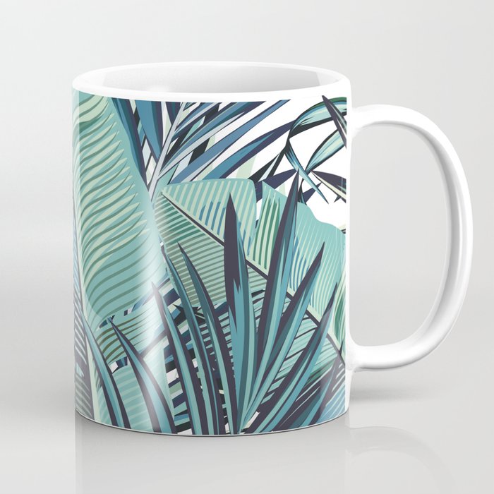 Tropical, Palm Trees, Green and Blue, Abstract Coffee Mug Gallery Image 1