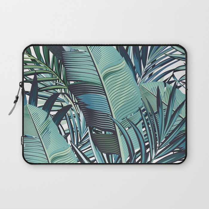 Tropical, Palm Trees, Green and Blue, Abstract Laptop Sleeve Gallery Image 1