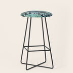 Tropical, Palm Trees, Green and Blue, Abstract Stool Gallery Image 1